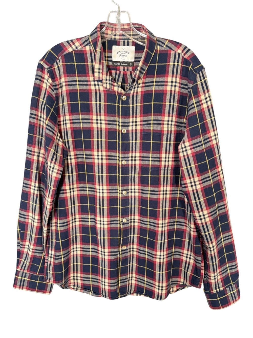 Portugese Flannel 100% Cotton Men's Plaid Button Down Shirt Casual Cabincore L